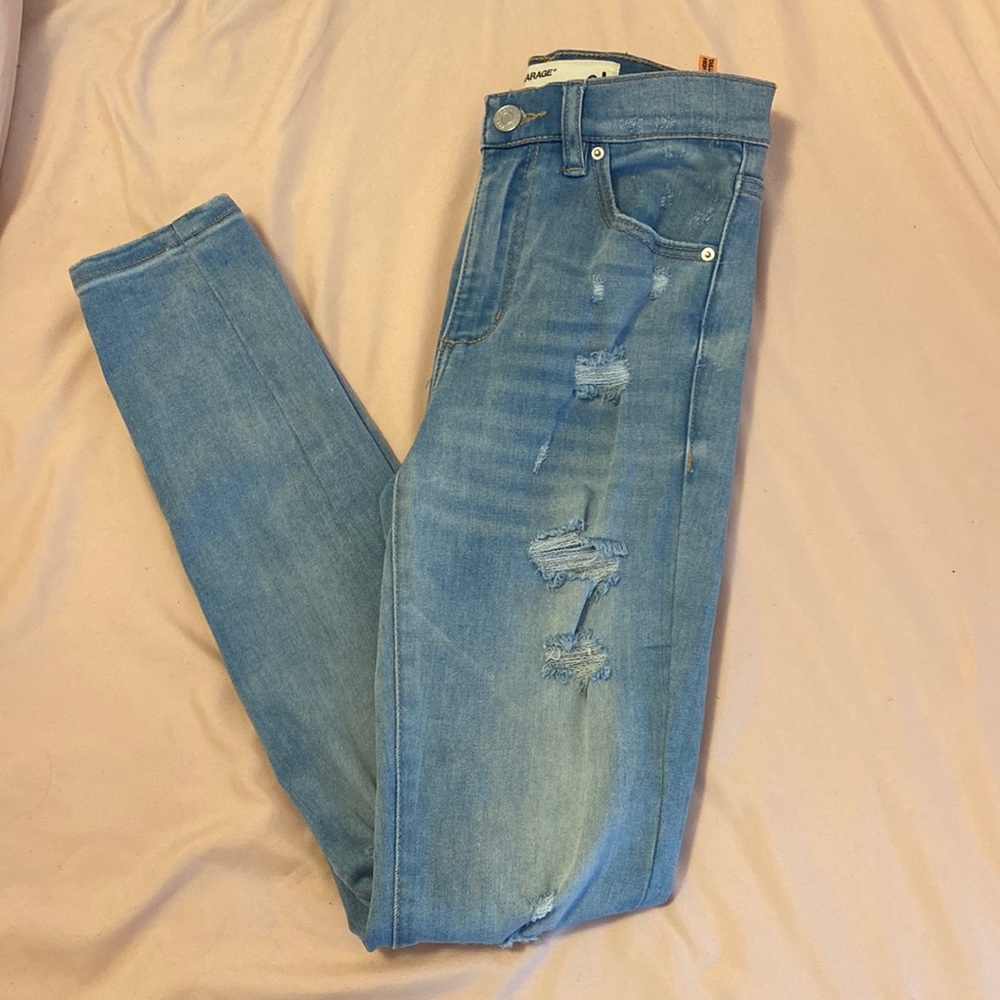 garage skinny ripped jeans